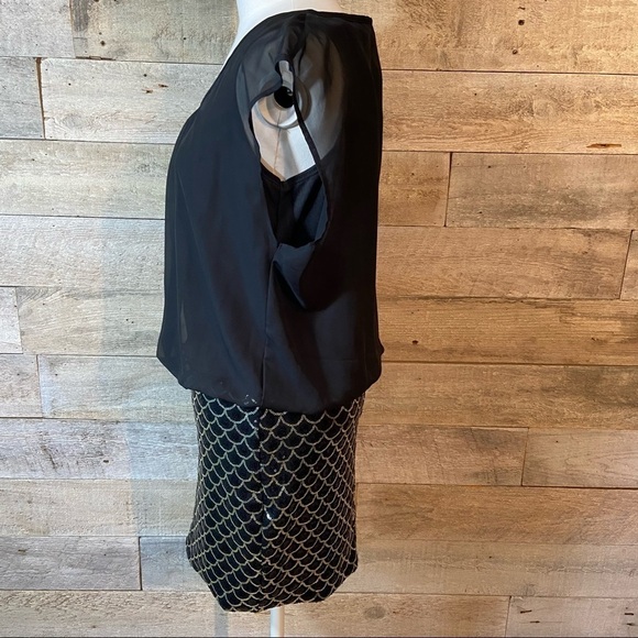 🛍3/$30 As U Wish black sequinned dress in size medium - Picture 2 of 10